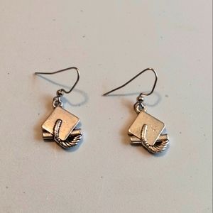 Silver Plated Cap & Tassel Earrings